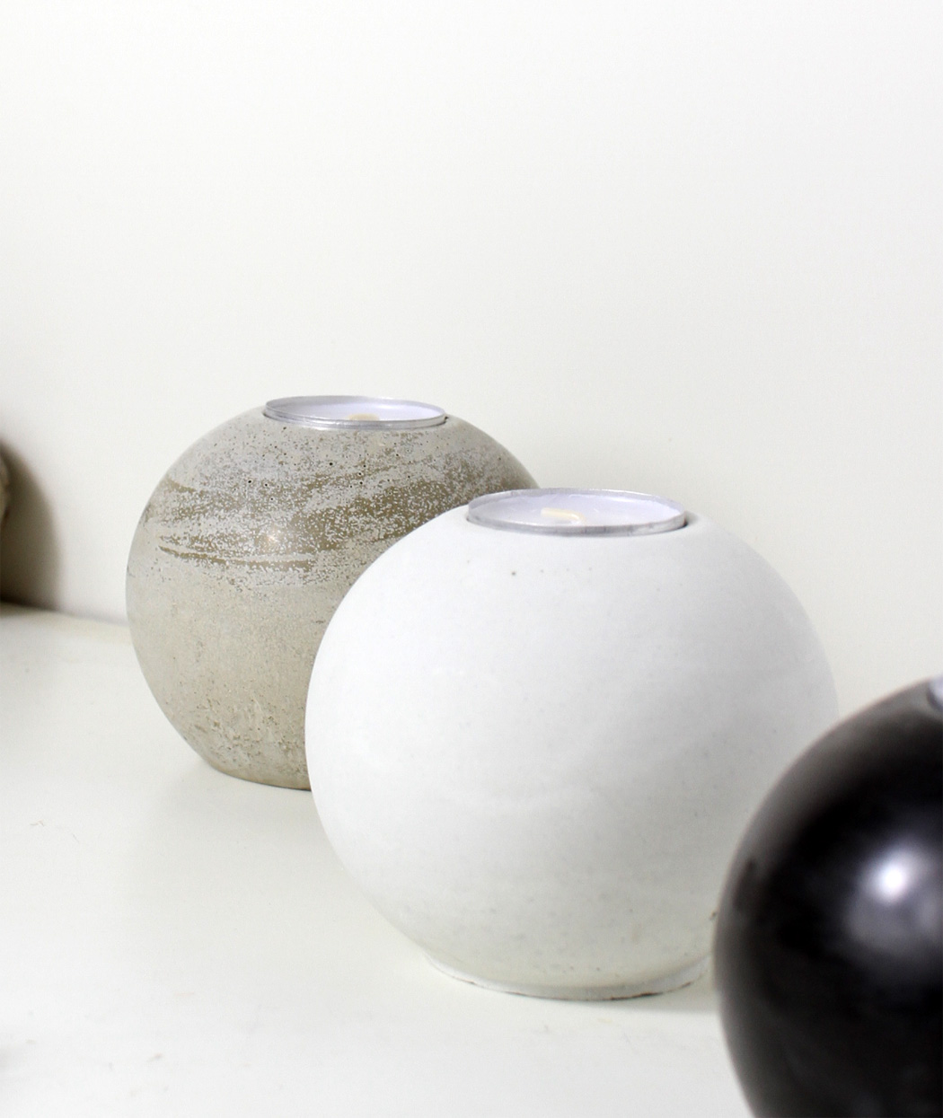 Teelichthalter Kugel aus Beton – Bild 6