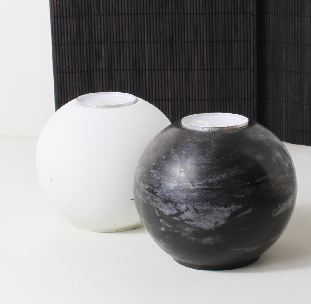 Teelichthalter Kugel aus Beton – Bild 10