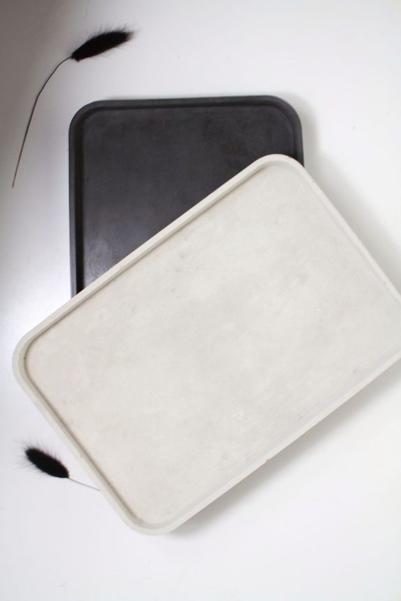 Tablett aus Beton, grau,rustikal